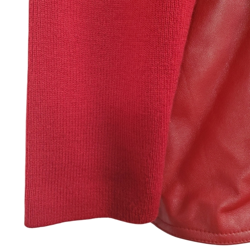 Birch Hill Women's Leather & Wool Zip Jacket. Red. LG - Picture 7 of 11